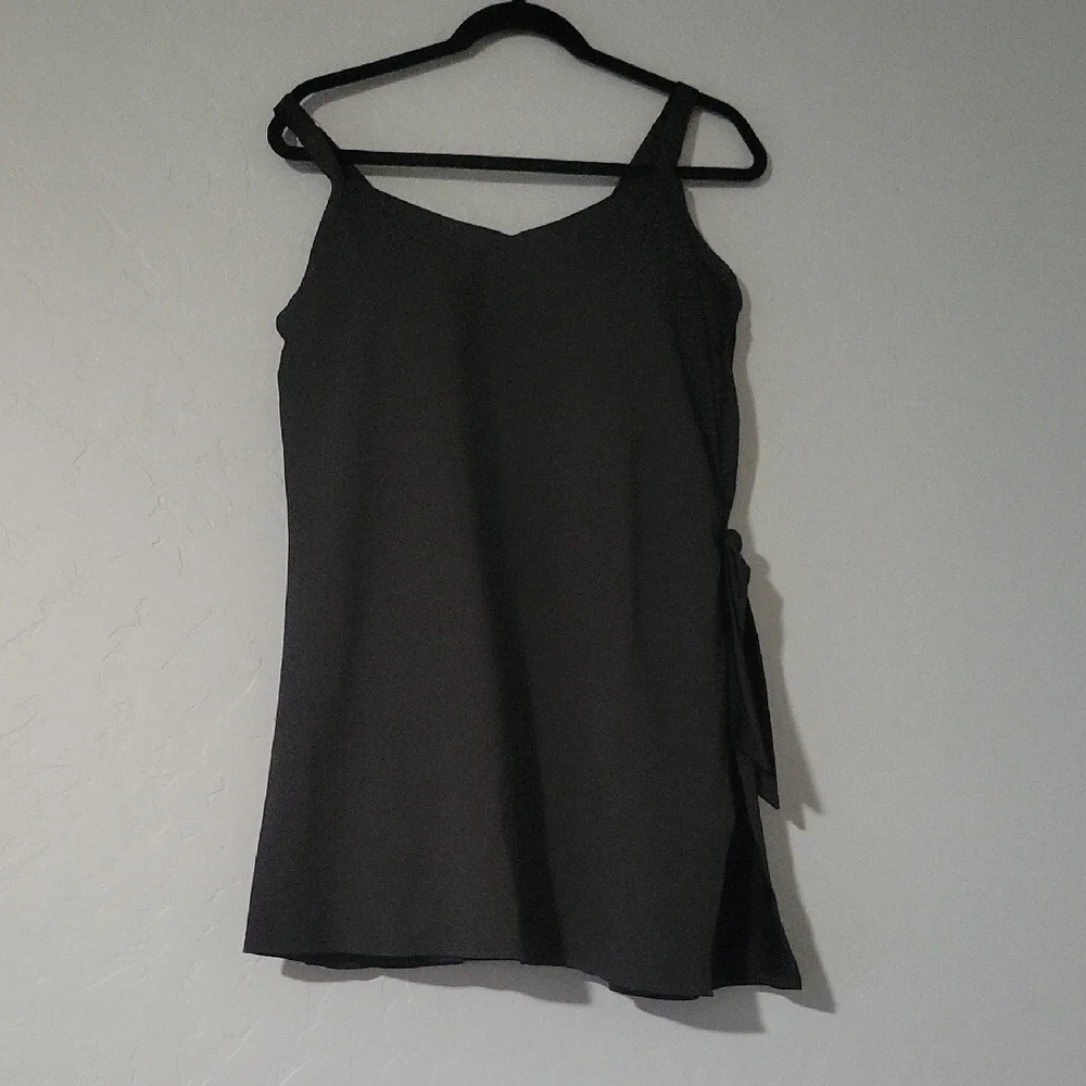 Lands' End Elegant Black One-Piece Swimsuit Dress 16W